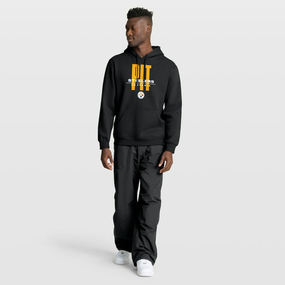 Pittsburgh Steelers Right Tackle Legacy Pullover Hoodie - Black - Black Hoodies