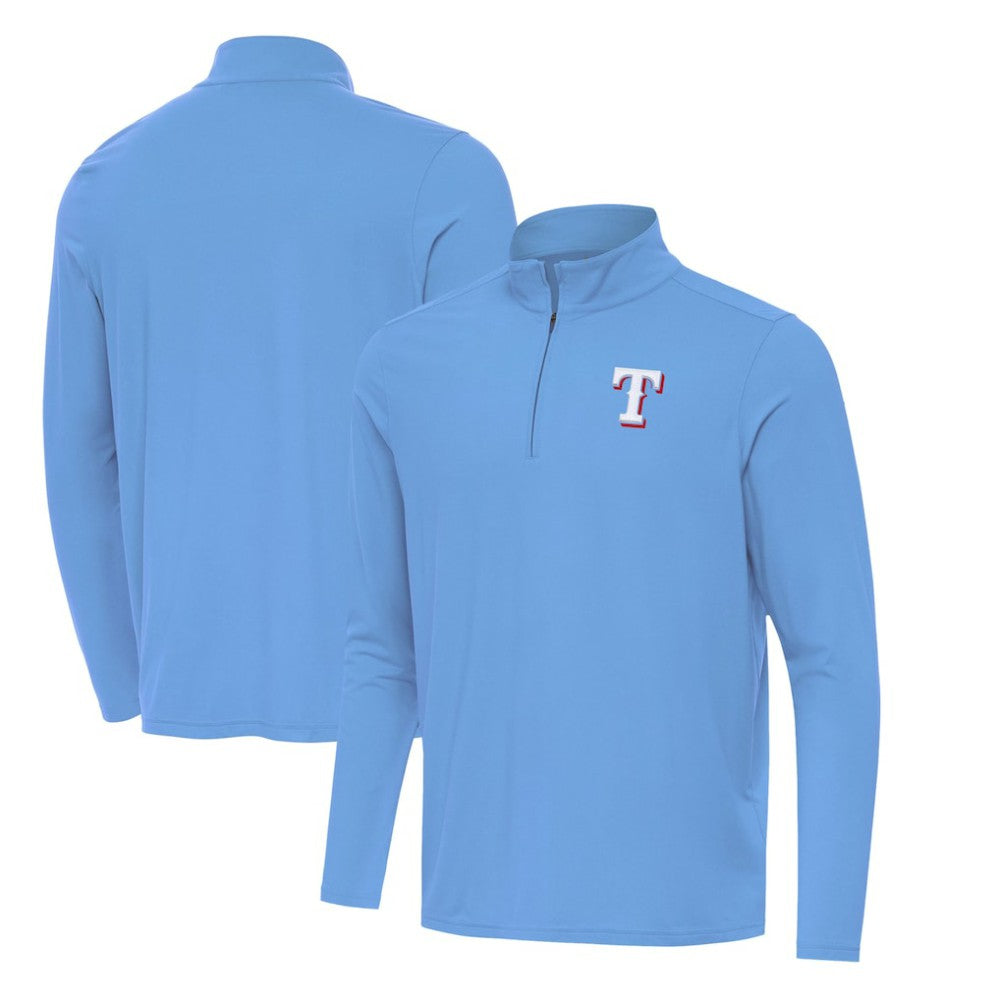 Texas Rangers Antigua Intent Quarter-Zip Top - Powder Blue Tops