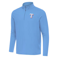 Texas Rangers Antigua Intent Quarter-Zip Top - Powder Blue Tops