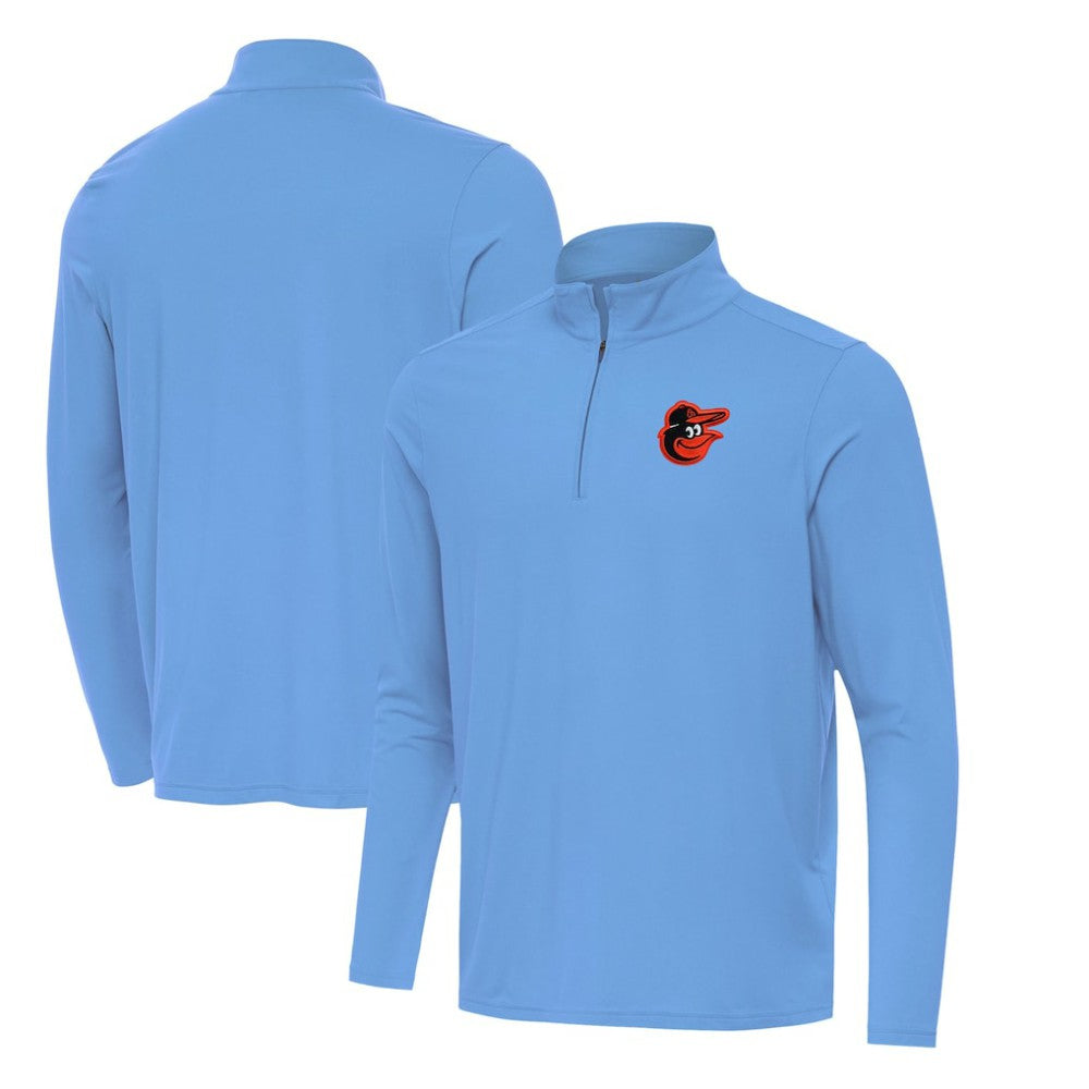 Baltimore Orioles Antigua Intent Quarter-Zip Top - Powder Blue Tops