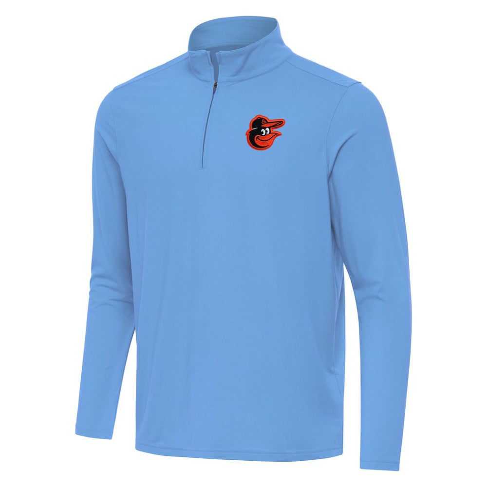Baltimore Orioles Antigua Intent Quarter-Zip Top - Powder Blue Tops
