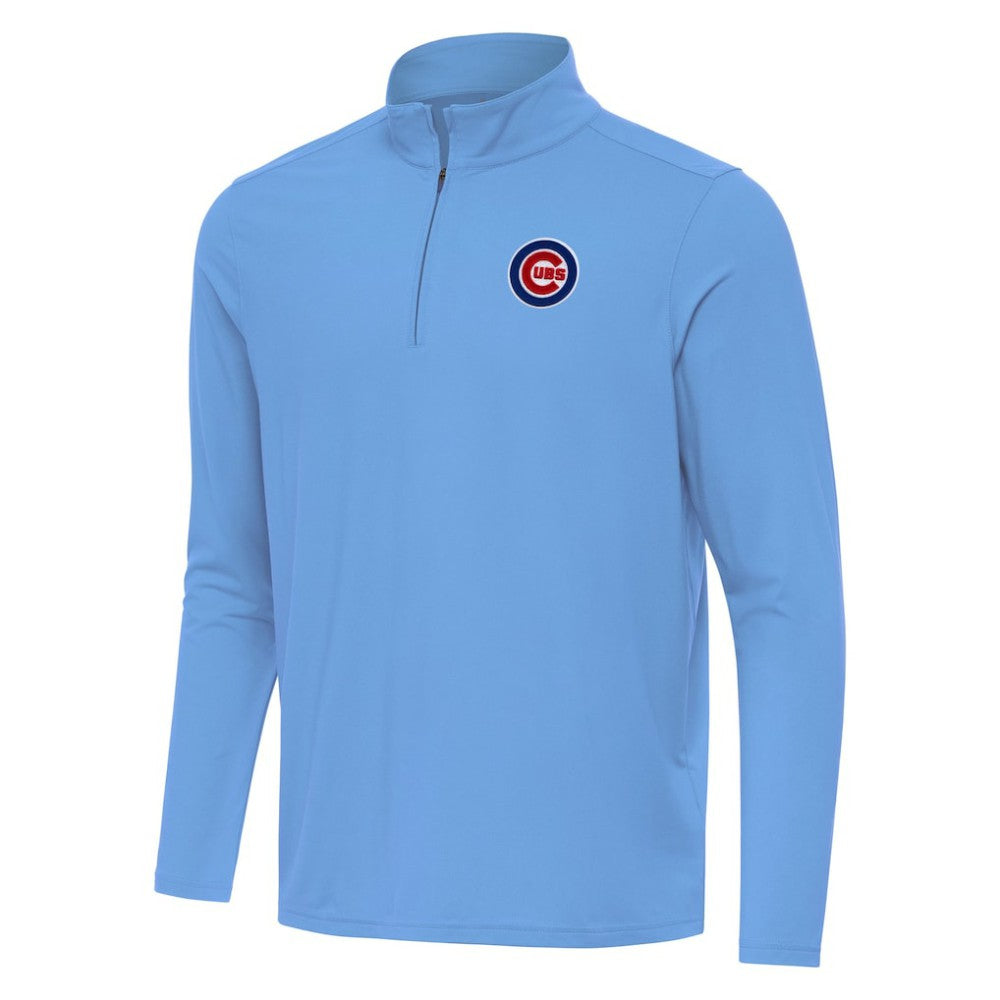 Chicago Cubs Antigua Intent Quarter-Zip Top - Powder Blue Tops