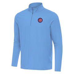 Chicago Cubs Antigua Intent Quarter-Zip Top - Powder Blue Tops