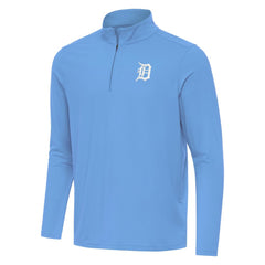 Detroit Tigers Antigua Intent Quarter-Zip Top - Powder Blue Tops