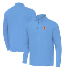 Houston Astros Antigua Intent Quarter-Zip Top - Powder Blue Tops