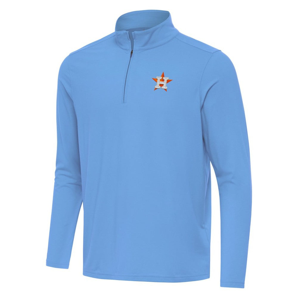 Houston Astros Antigua Intent Quarter-Zip Top - Powder Blue Tops