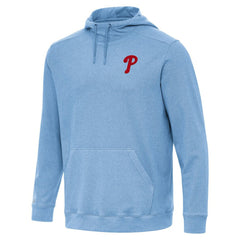 Philadelphia Phillies Antigua Cloud Pullover Hoodie - Heather Powder Blue Hoodies