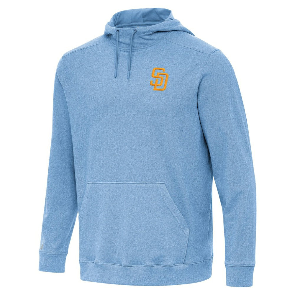 San Diego Padres Antigua Cloud Pullover Hoodie - Heather Powder Blue Hoodies