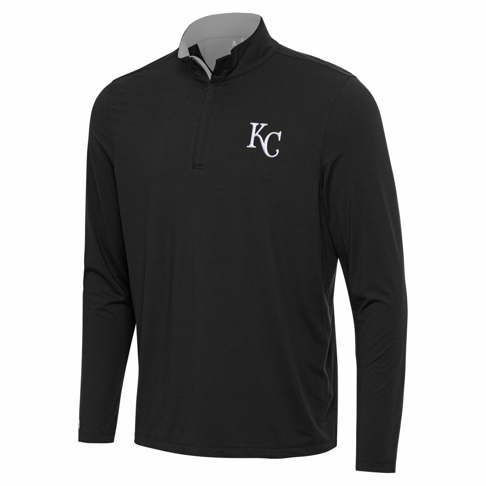 Kansas City Royals Antigua Content Quarter-Zip Top - Black Tops