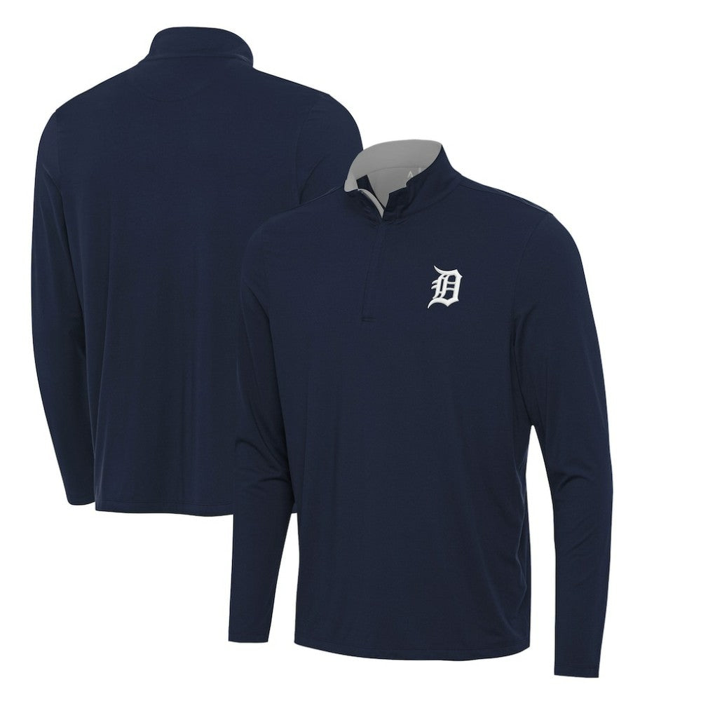Detroit Tigers Antigua Content Quarter-Zip Top - Navy Tops