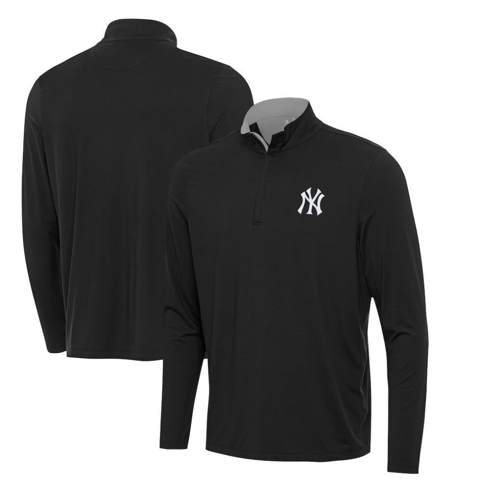 New York Yankees Antigua Content Quarter-Zip Top - Black Tops