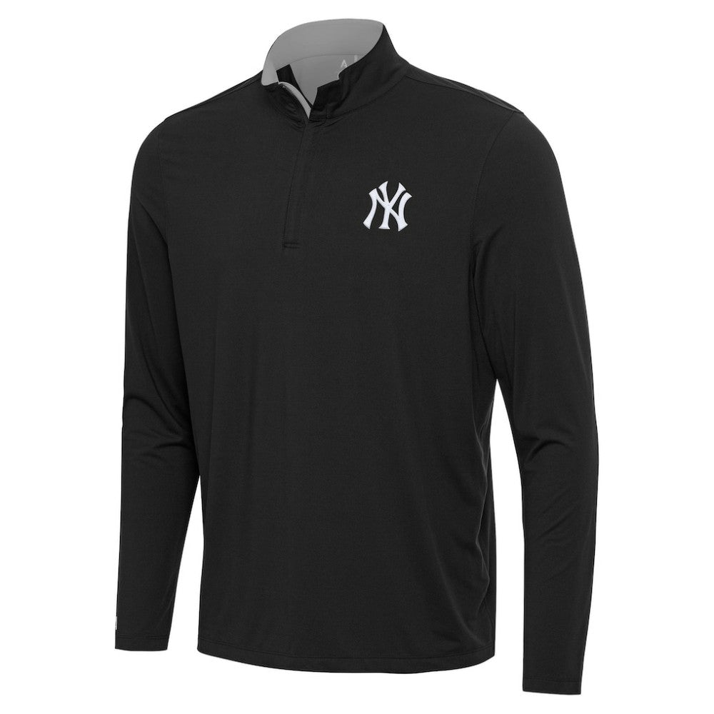 New York Yankees Antigua Content Quarter-Zip Top - Black Tops