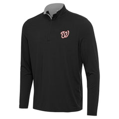 Washington Nationals Antigua Content Quarter-Zip Top - Black Tops