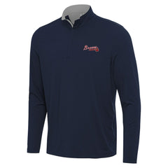 Atlanta Braves Antigua Content Quarter-Zip Top - Navy Tops