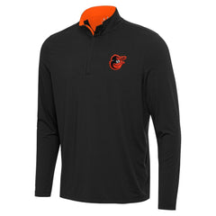 Baltimore Orioles Antigua Content Quarter-Zip Top - Black Tops