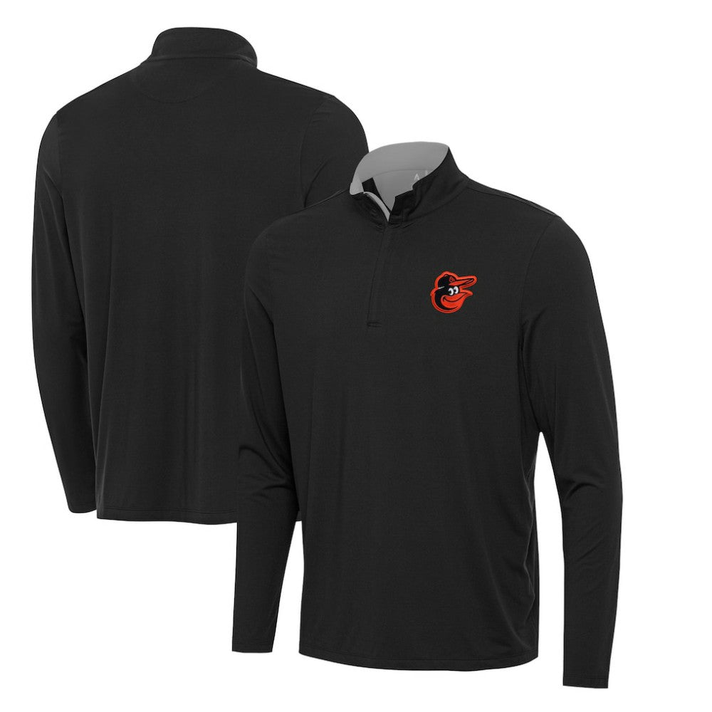 Baltimore Orioles Antigua Content Quarter-Zip Top - Black Tops