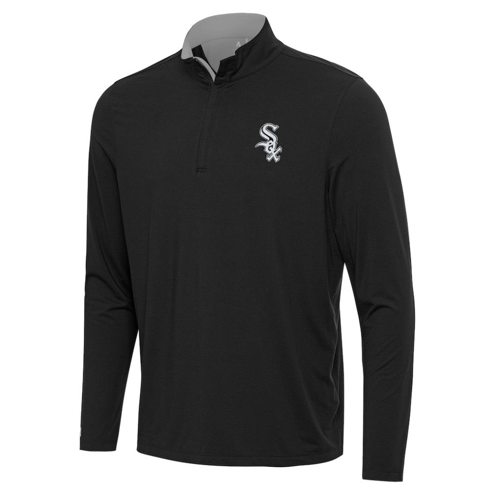 Chicago White Sox Antigua Content Quarter-Zip Top - Black Tops