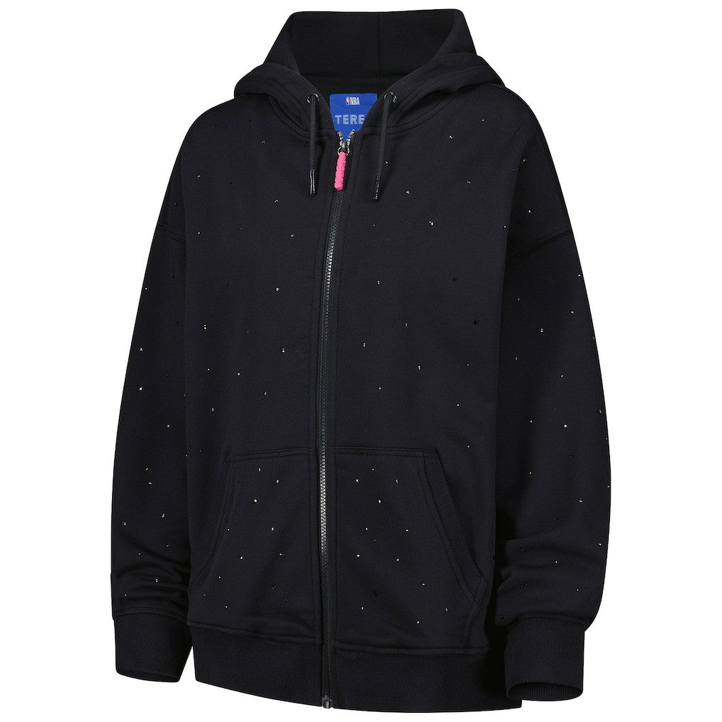 Boston Celtics Terez Women's Oversized Allover Gemstone Full-Zip Hoodie Black
