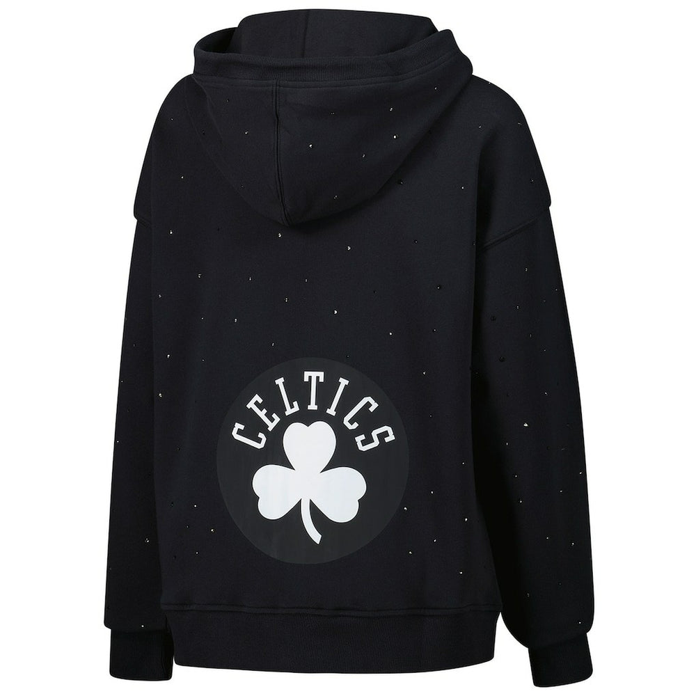 Boston Celtics Terez Women's Oversized Allover Gemstone Full-Zip Hoodie Black