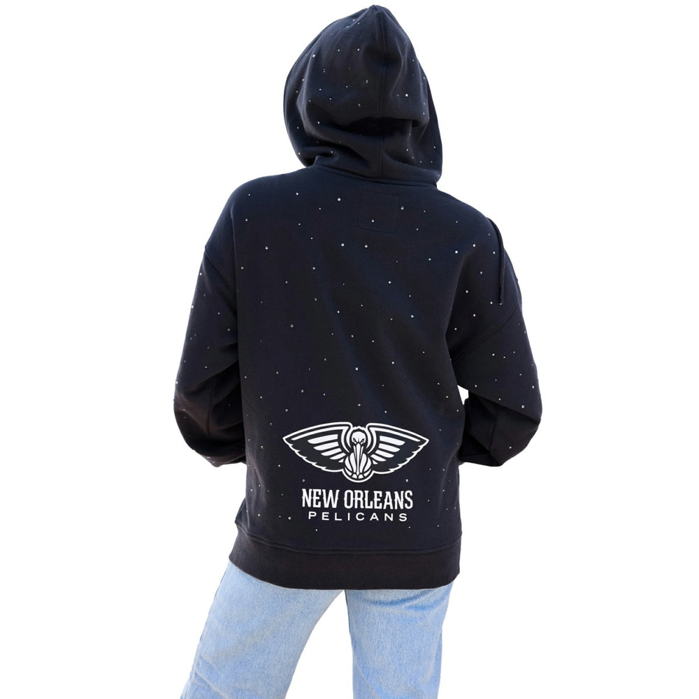 New Orleans Pelicans Terez Women's Oversized Allover Gemstone Full-Zip Hoodie Black