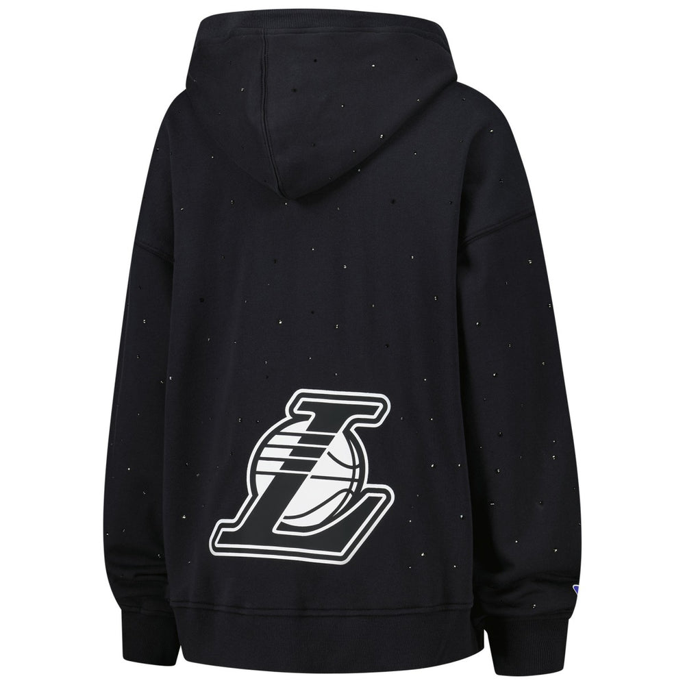 Los Angeles Lakers Terez Women's Oversized Allover Gemstone Full-Zip Hoodie Black