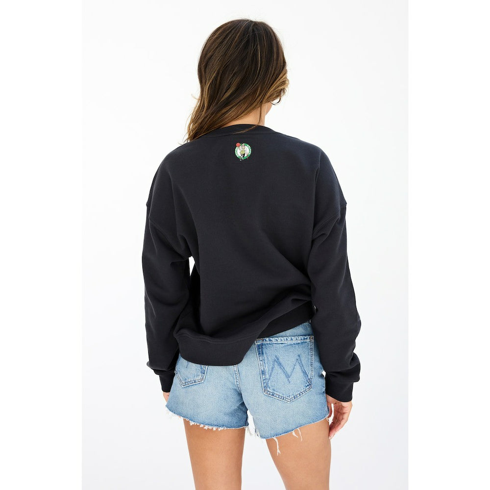 Boston Celtics Terez Women's Gemstone Logo Pullover Sweatshirt Black