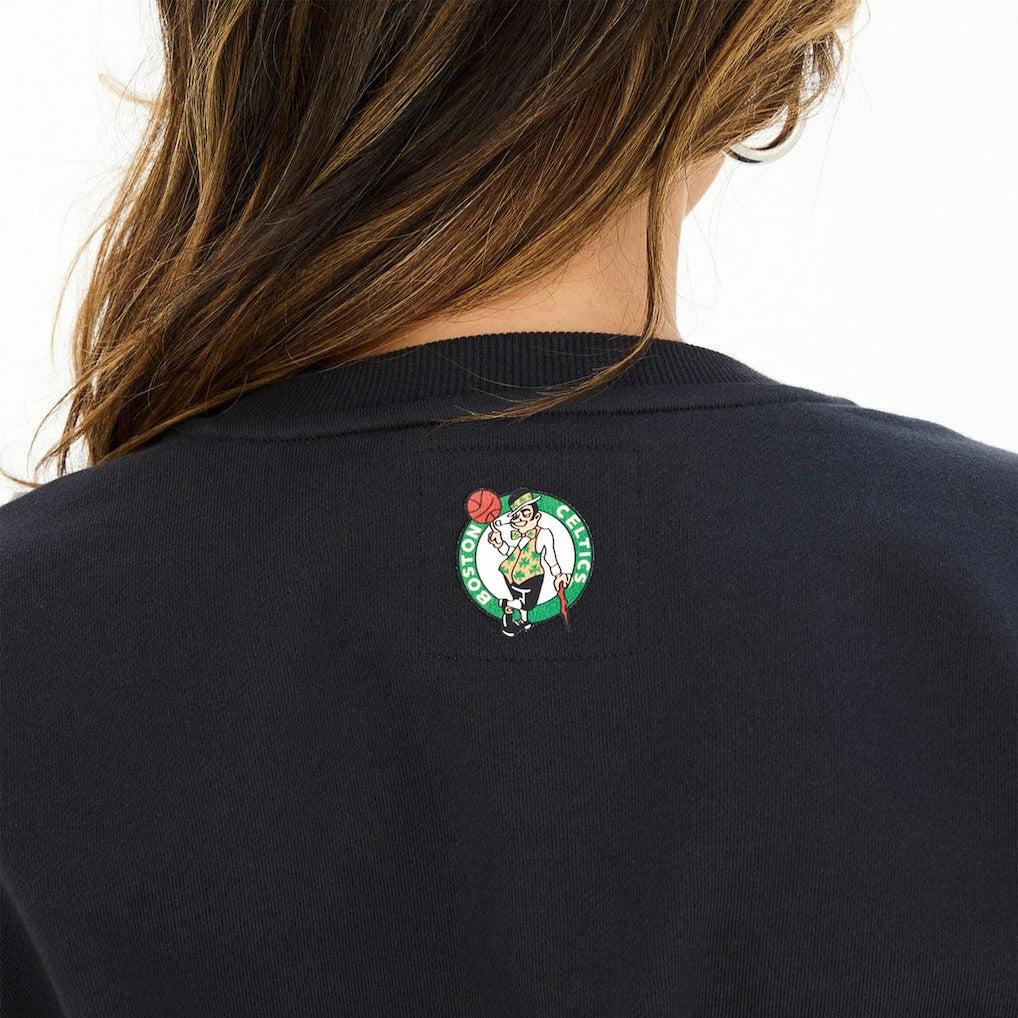 Boston Celtics Terez Women's Gemstone Logo Pullover Sweatshirt Black