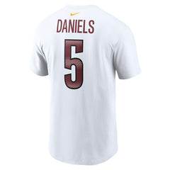 Jayden Daniels Washington Commanders Name & Number T-Shirt - White T-shirts