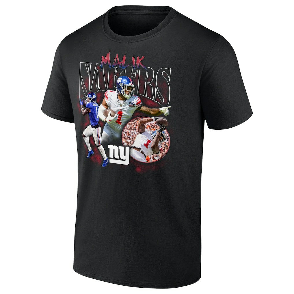 Malik Nabers New York Giants Notorious Player Graphic T-Shirt - Black T-shirts