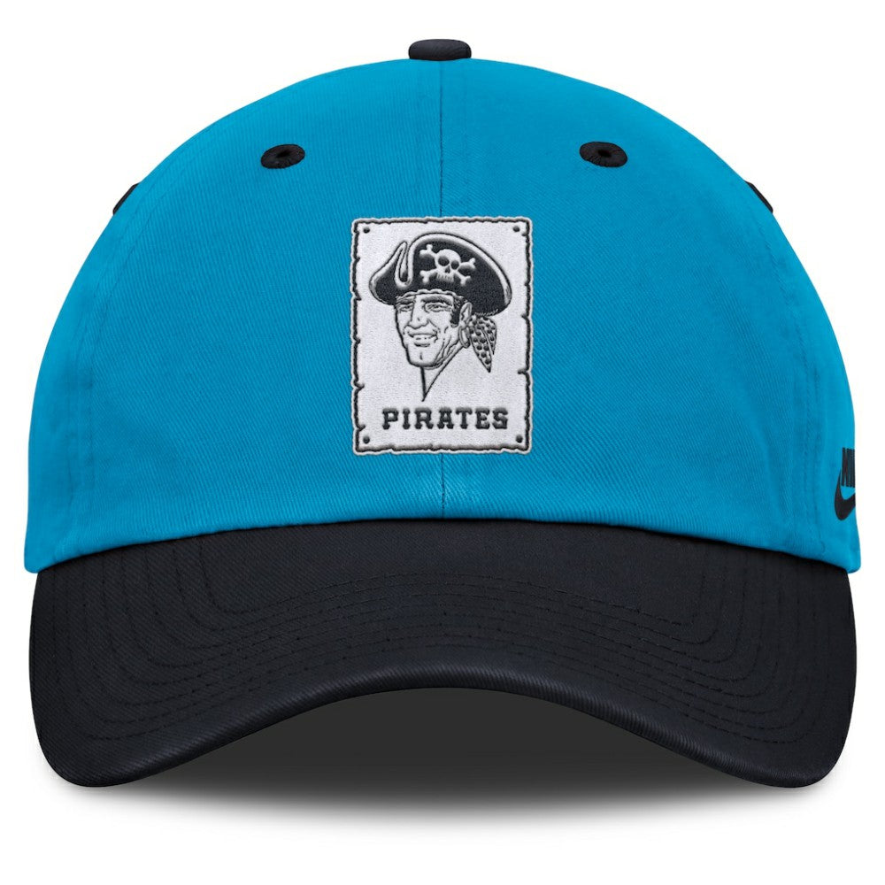 Pittsburgh Pirates Nike Neon 90s Club Adjustable Hat - Blue/Navy Hats