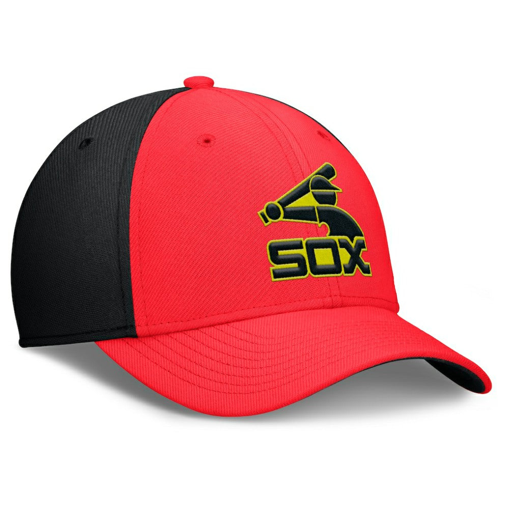 Chicago White Sox Nike Neon 90s Rise SwooshFlex Hat - Crimson/Black Hats