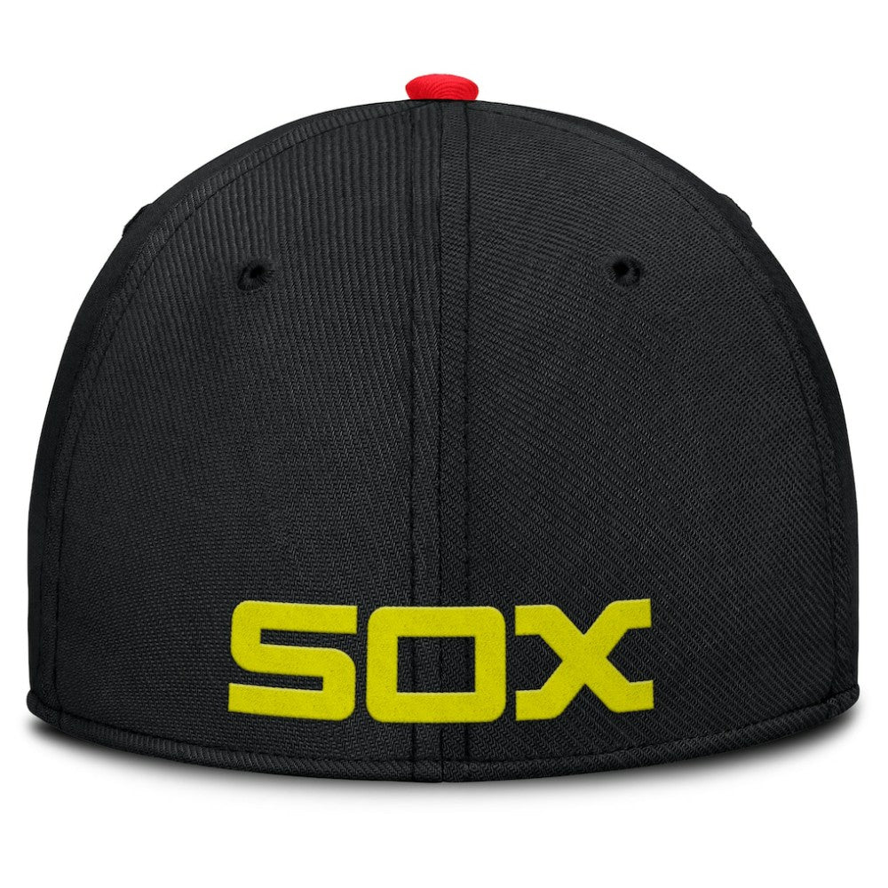 Chicago White Sox Nike Neon 90s Rise SwooshFlex Hat - Crimson/Black Hats