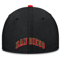 San Diego Padres Nike Neon 90s Rise SwooshFlex Hat - Crimson/Black Hats