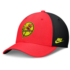 New York Yankees Nike Neon 90s Rise SwooshFlex Hat - Crimson/Black Hats