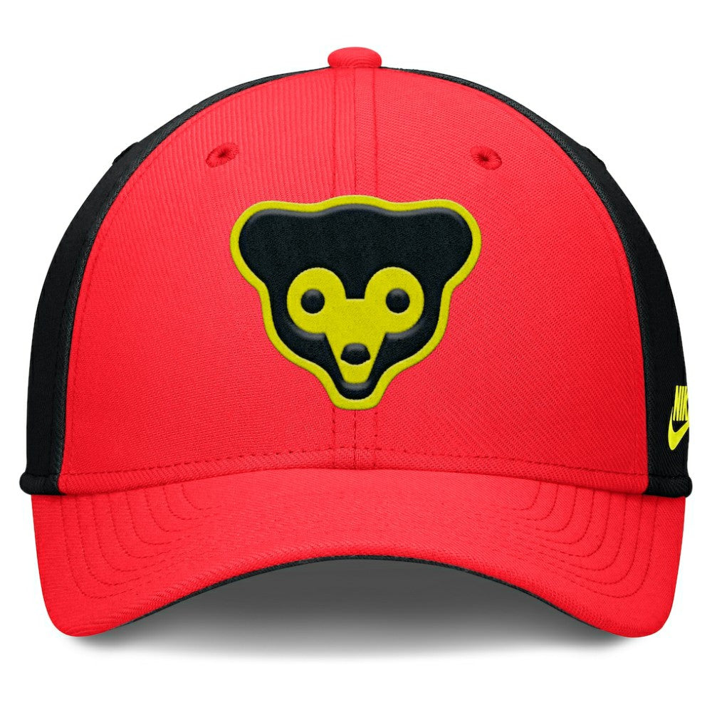 Chicago Cubs Nike Neon 90s Rise SwooshFlex Hat - Crimson/Black Hats