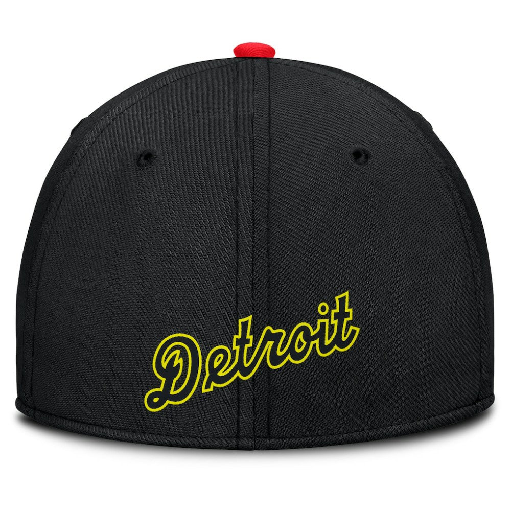 Detroit Tigers Nike Neon 90s Rise SwooshFlex Hat - Crimson/Black Hats