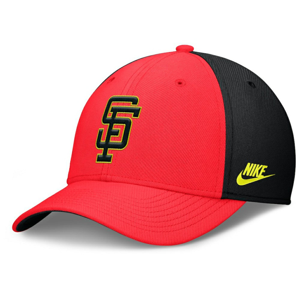 San Francisco Giants Nike Neon 90s Rise SwooshFlex Hat - Crimson/Black Hats