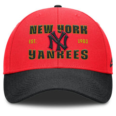 New York Yankees Nike Neon 90s Rise Adjustable Hat - Crimson/Black Hats