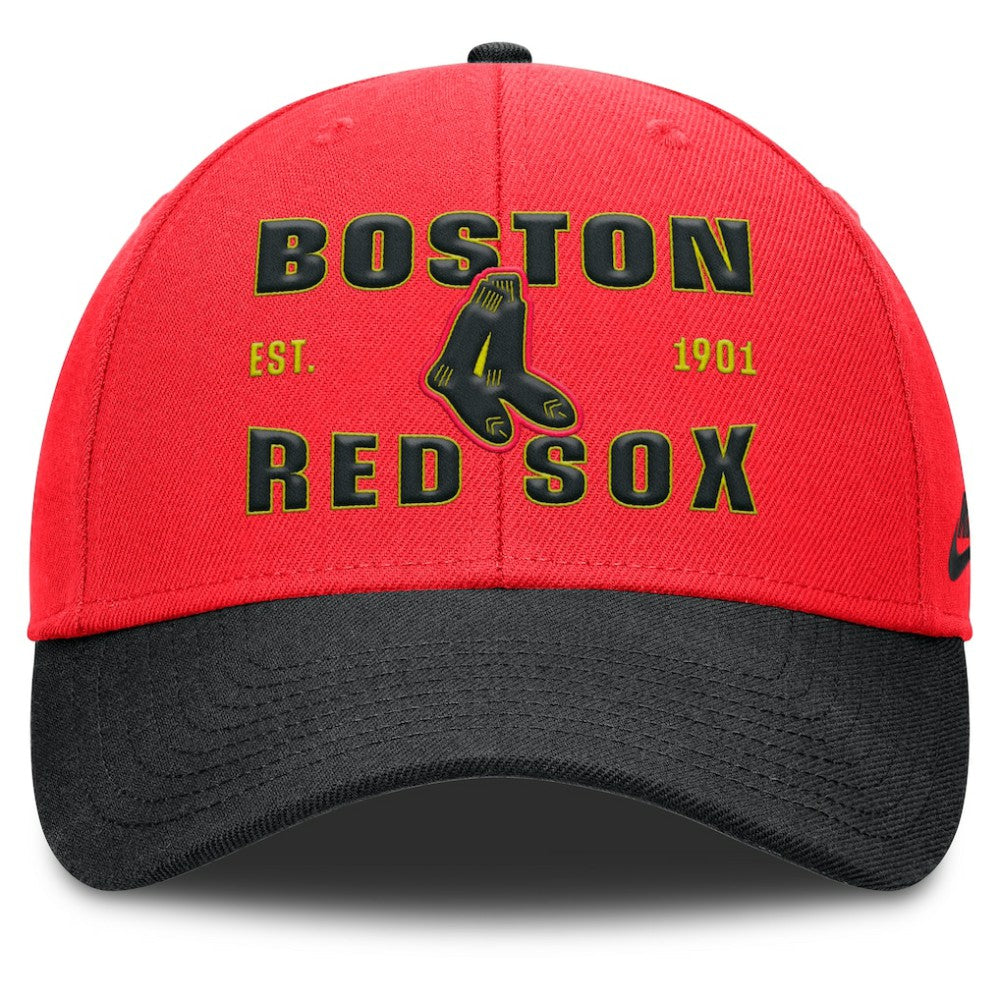 Boston Red Sox Nike Neon 90s Rise Adjustable Hat - Crimson/Black Hats