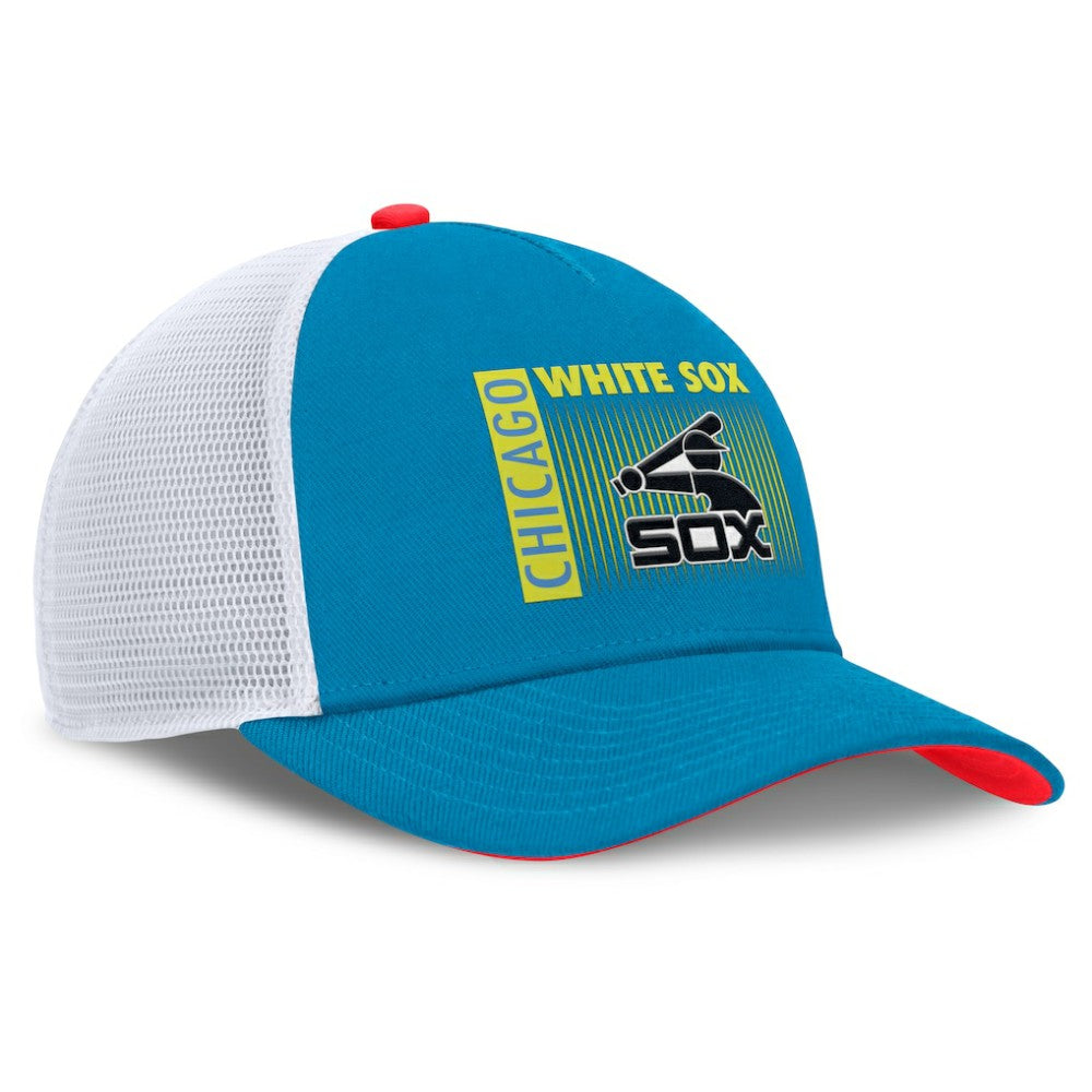 Chicago White Sox Nike Neon 90s Rise Structured Performance Adjustable Trucker Hat - Teal Hats