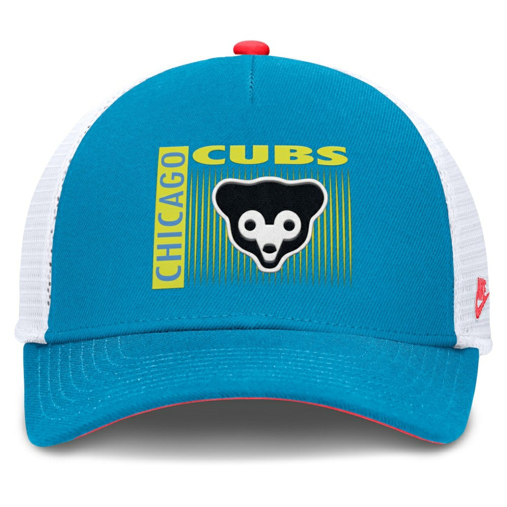 Chicago Cubs Nike Neon 90s Rise Structured Performance Adjustable Trucker Hat - Teal Hats