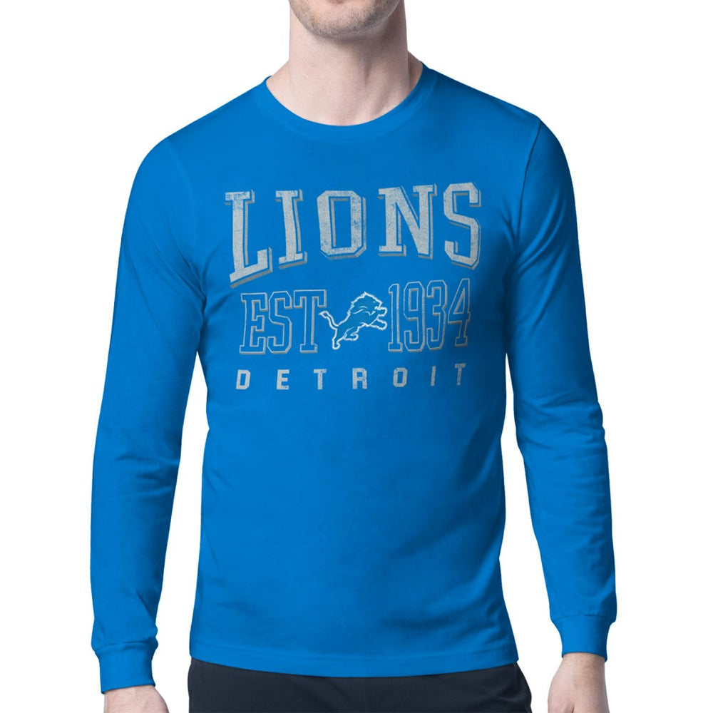 Detroit Lions Starter Retro Team Logo Long Sleeve T-Shirt - Blue T-shirts
