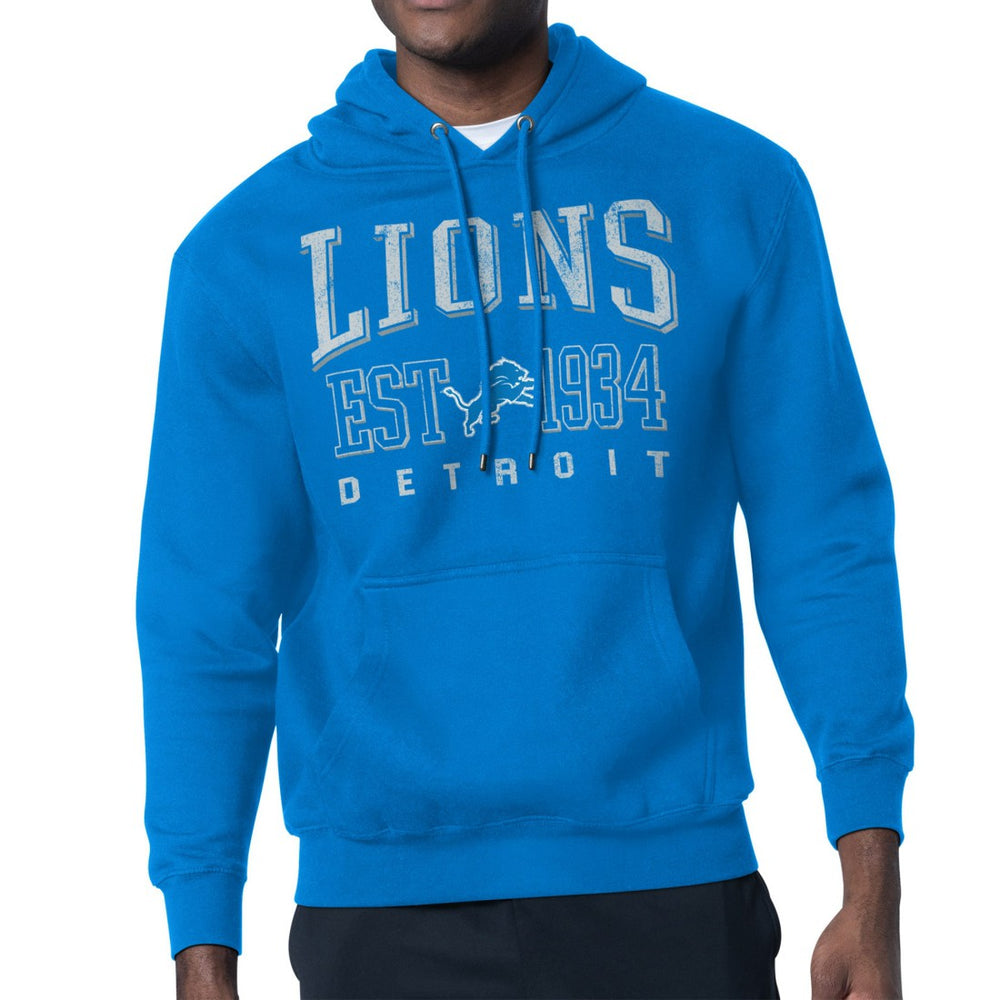 Detroit Lions Starter Retro Team Logo Pullover Hoodie - Blue Hoodies