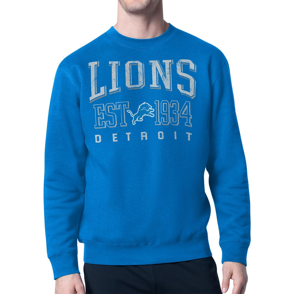 Detroit Lions Starter Retro Team Logo Pullover Sweatshirt  - Royal Pullover