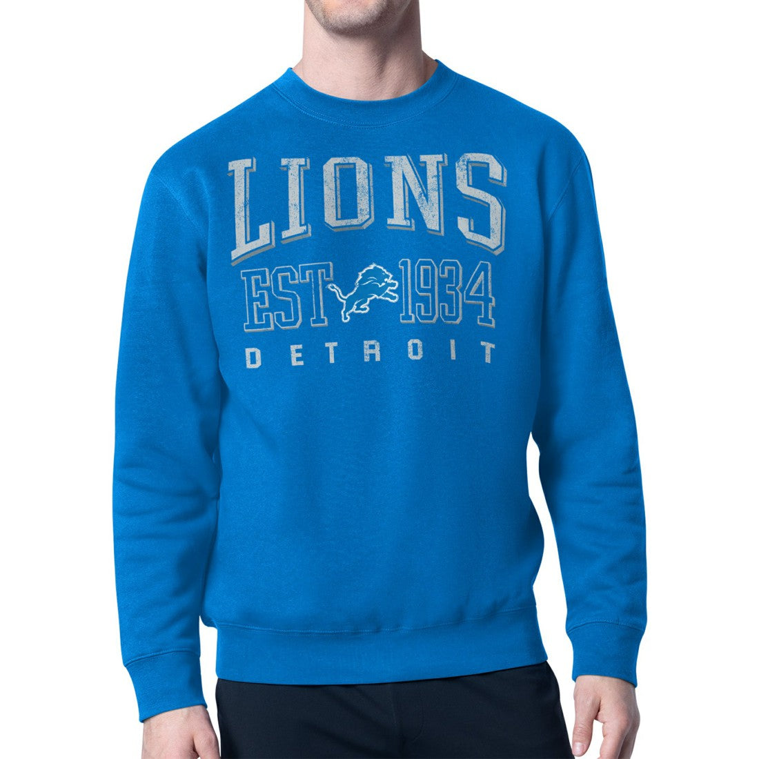 Detroit Lions Starter Retro Team Logo Pullover Sweatshirt  - Royal Pullover