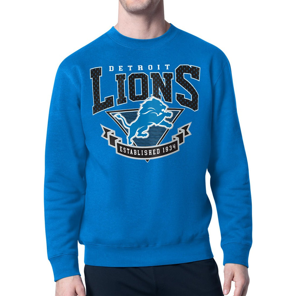 Detroit Lions Starter ‘80s Inspired Pullover Sweatshirt  - Blue Pullover