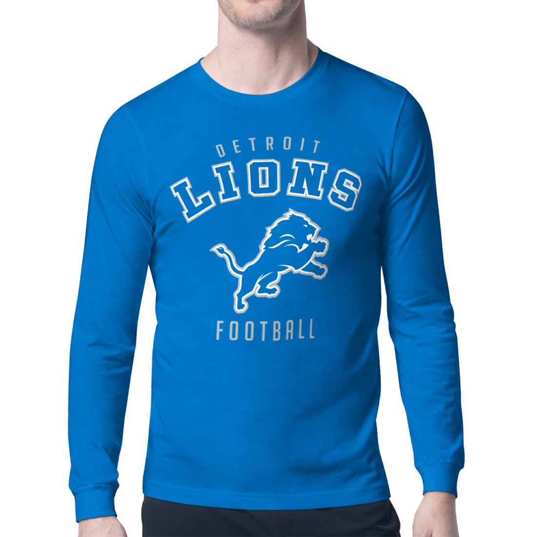 Detroit Lions Starter City Team Logo Long Sleeve T-Shirt - Blue T-shirts