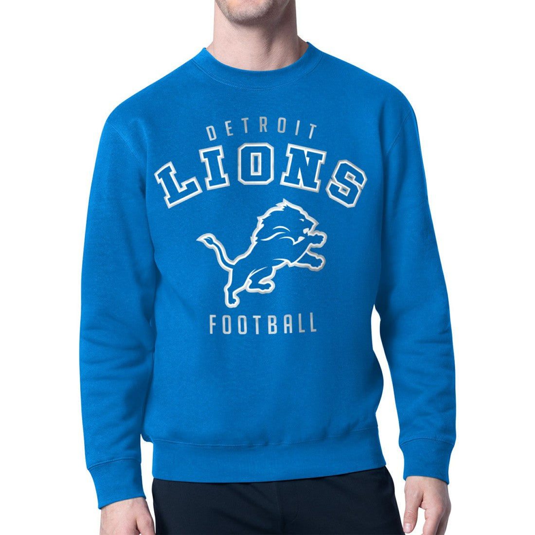 Detroit Lions Starter City Team Logo Pullover Sweatshirt - Blue Pullover