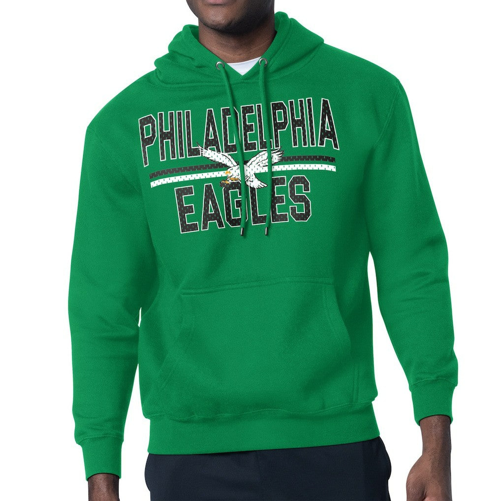 Philadelphia Eagles Starter Team Retro Logo Fleece Tri-Blend Pullover Hoodie - Kelly Green Hoodies