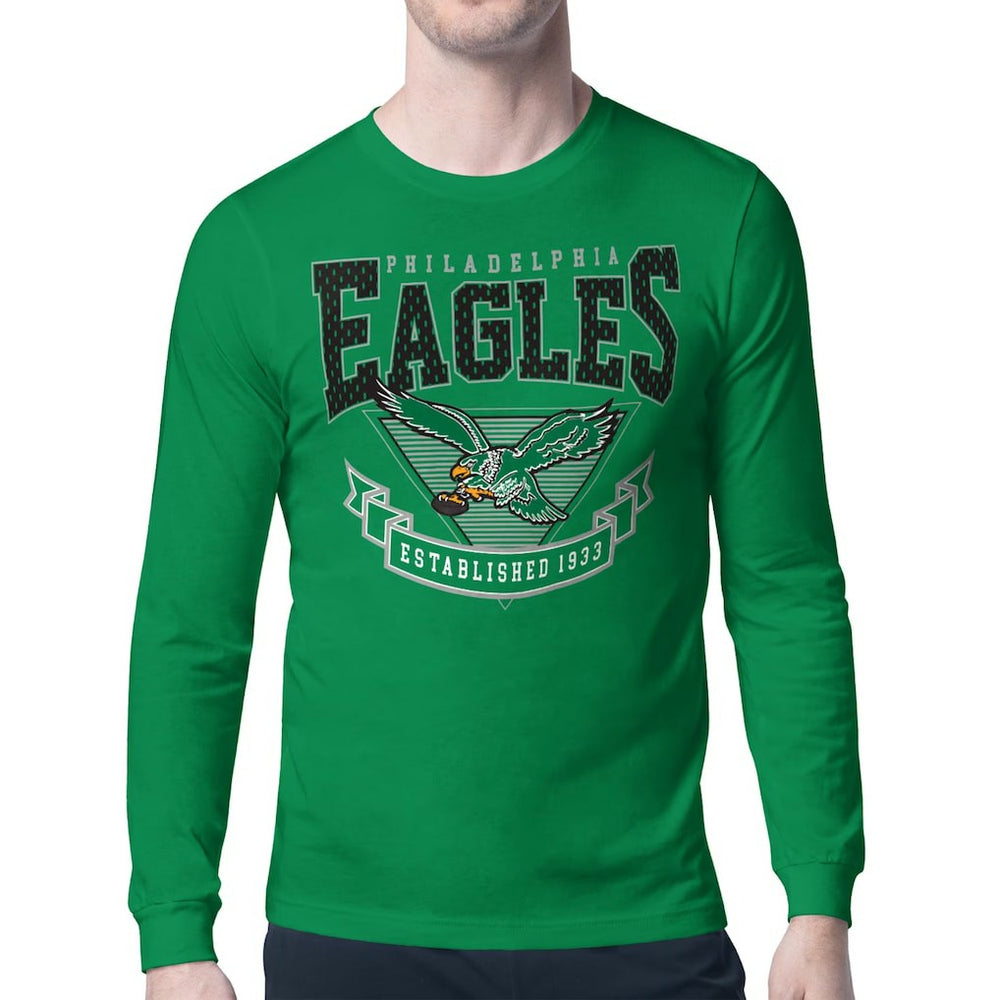 Philadelphia Eagles Starter Retro Team Logo Long Sleeve T-Shirt - Kelly Green T-shirts